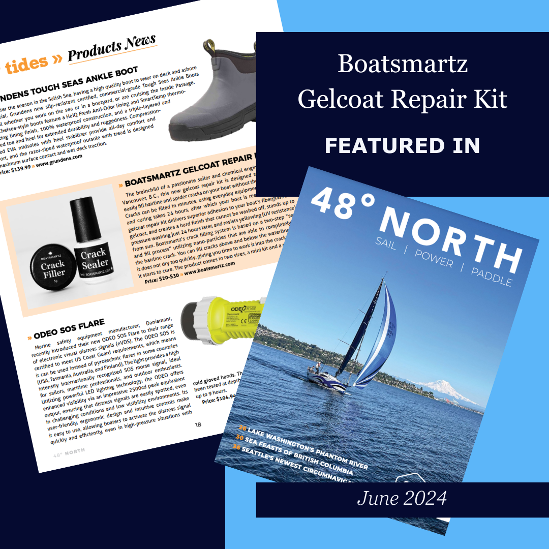 Boatsmartz Gel Coat Crack Repair Kit in 48 Degrees North Magazine