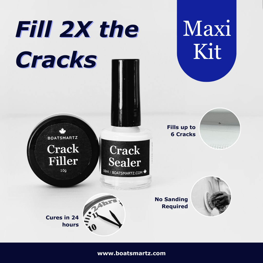 Gel Coat Crack Filler Repair Kit with no sanding required and cures in 24 hours