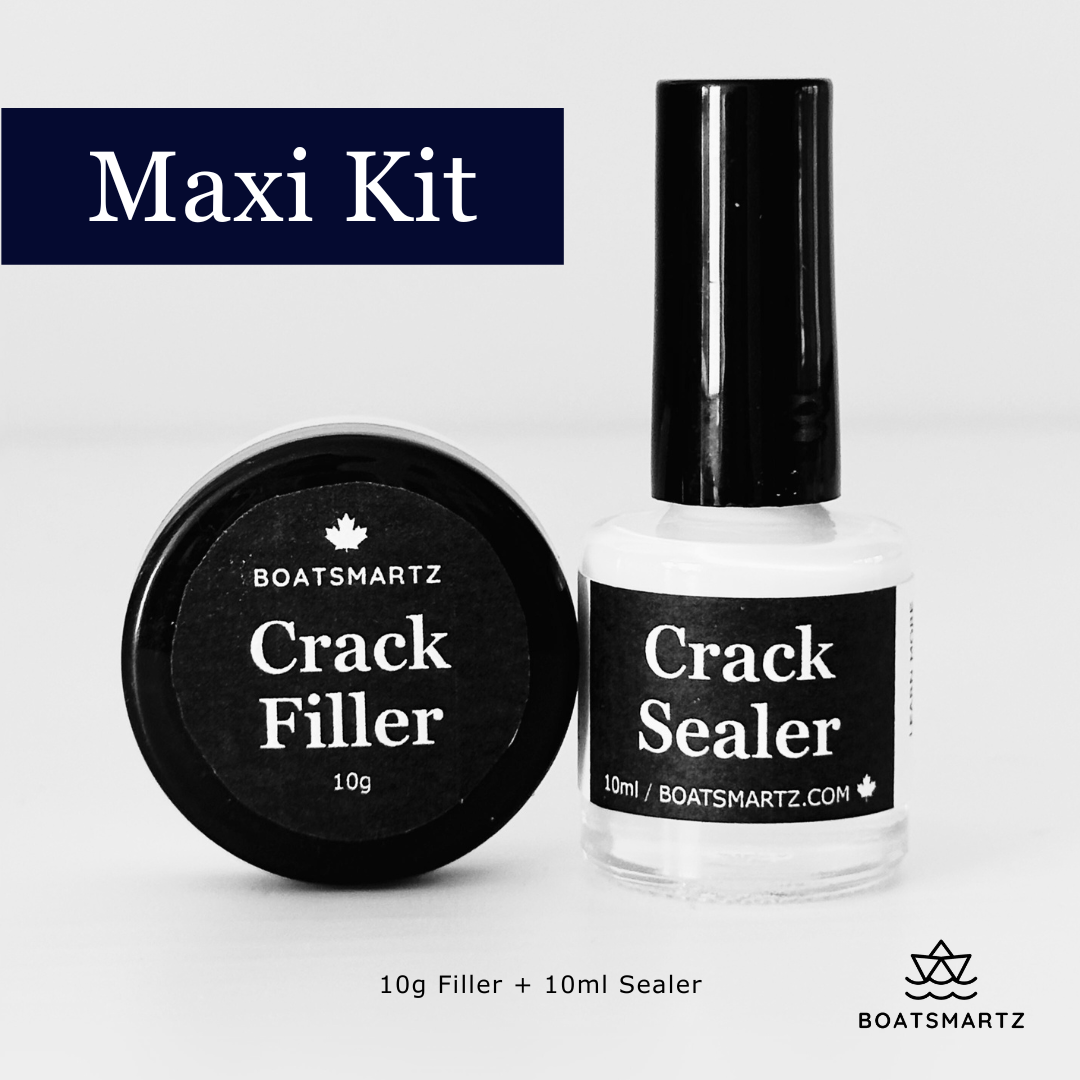 Boatsmartz Maxi Gel Coat Crack Filler and Sealer Kit for 5-6 cracks - DIY gelcoat crack repair on fiberglass boat